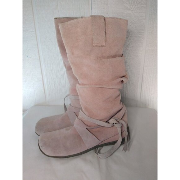 Zoe Wittner Design Women's EU 40 US 9 Pink Suede Boots Pull On Rubber Sole - Picture 4 of 15
